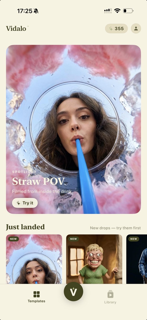 Vidalo home screen